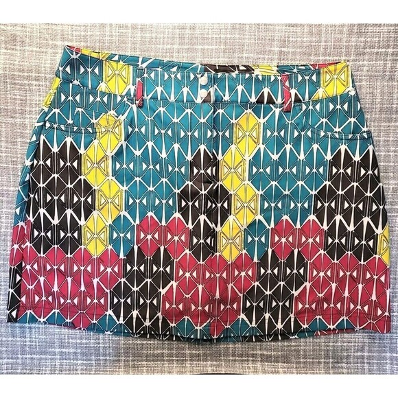 SLAZENGER Golf Womens Size 8 Sport Skort Multicolor Print - Picture 1 of 8